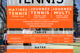 FCL Tennis : stage été 2023 (juin, juillet et août)
