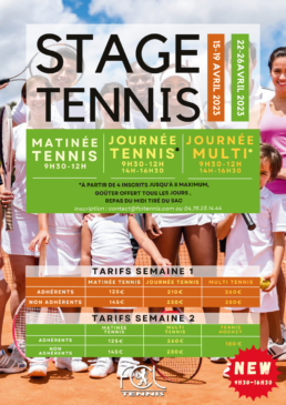 FCL Tennis : stage Avril 2024