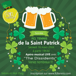 FCLTennis : soirée pour la Saint PAtrick !